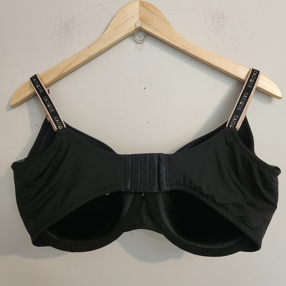 Cacique Lane Bryant Cotton Lightly Lined T-Shirt 36F Black 3D - Picture 3 of 8